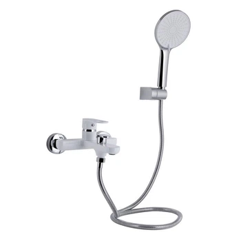 Смеситель для ванны Qtap Jay хром-белый с душевым гарнитуром (QTJAY259CRW45553)