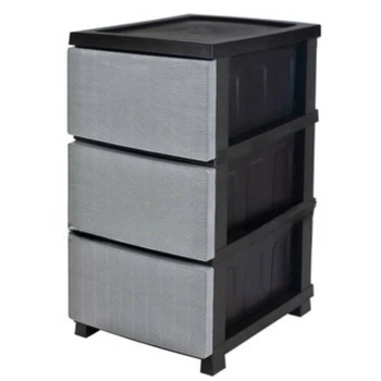 Комод Efe plastics пластиковый R-Plastic на 3 яруса серо-черный