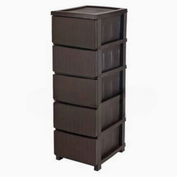 Комод R-plastic пластиковый R-Plastic Ротанг на 5 ящиков коричневый