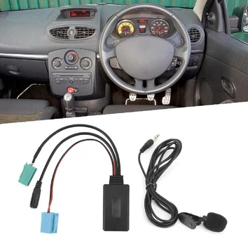 Аудио кабель Bluetooth, 6-контактный стерео AUX адаптер для подключения к радио машины Renault 2005-2011 + микрофон, черный (97522969)