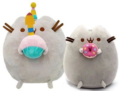 Набор Мягких игрушек Пушин кэт Pusheen cat S&T с кексом 23х25 см и пончиком 12х15см Серый (vol-9987)
