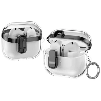 Защитный чехол Deexe Clear Luxe для Samsung Galaxy Buds 3 / Buds 3 Pro / Buds 3 FE - Black