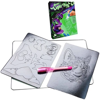 Набор для рисования светом Danko Toys NLP-01-01U Neon Light Pen, с трафаретами (NLP-01-01U-RT)
