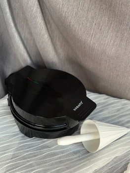 Електровафельниця Sokany SK-08019 1200 Вт для тонких вафель і хрустких трубочок Чорний