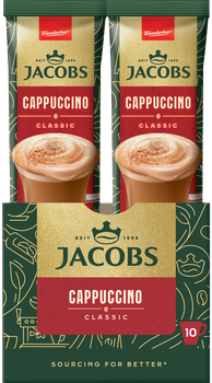 Напиток кофейный растворимый Jacobs Classic Cappuccino 18.7 г х 10 шт (8714599106365)