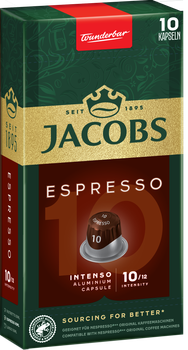 Кофе молотый в капсулах Jacobs Espresso 10 Intenso совместимы с Nespresso 10 шт (8711000371183)