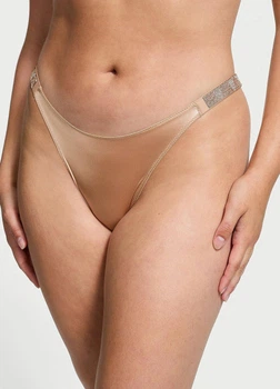 Трусики бразилиана со стразами Victoria's Secret Very Sexy Shine Strap Brazilian Panty XL бежевый (704000415886SEQXL)