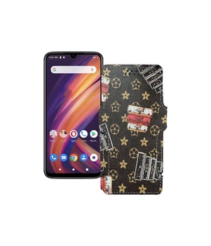 Чохол-книжка з екошкіри для телефону Lenovo A6 Note Луі-Вітон-коричневий
