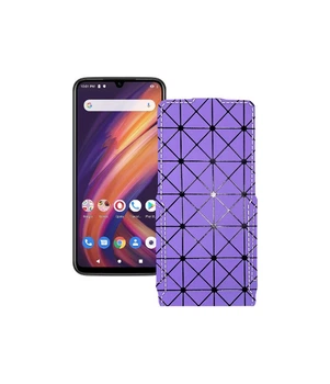 Чохол-флип з екошкіри для телефону Lenovo A6 Note Фіолетовий ромб