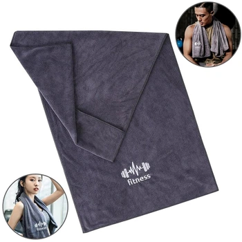 Спортивное полотенце для фитнеса из микрофибры Fitness 40x95 см серое (GS-162585)