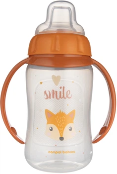 Тренировочная кружка Canpol Babies Cute Animals с силиконовым носиком и ручками 320 мл (56/512_ora)