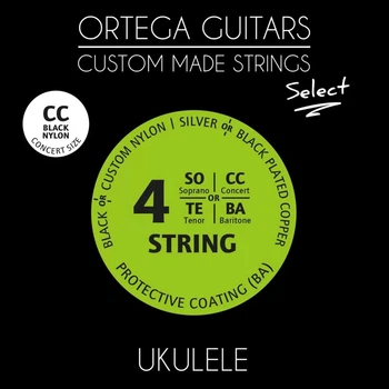 Струны для укулеле концерт Ortega Custom Select Black Nylon UKSBK-CC (R127684)