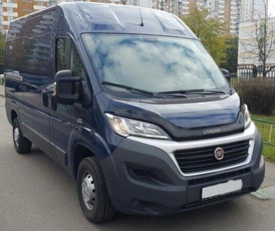 Дефлектор капота (мухобойка) для Fiat Ducato 2014+ с заходом на фары VIP