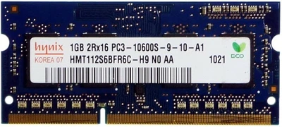Оперативная память 1 ГБ, DDR3, для ноутбуков , Hynix (1333 МГц, 1.5 В, CL9, HMT112S6BFR6C-H9) Б/У