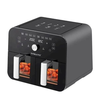 Мультипіч Sokany SK-10008 аерогриль на 10 л аерофритюрниця з таймером 2400 Вт Чорний
