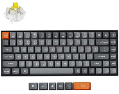 Клавіатура Keychron K2 Max 84Key, K Super Banana, WL/BT/USB-A, QMK, EN/UKR, White Led, чорний (K2M-A4-UA)