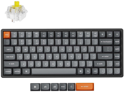 Клавіатура Keychron K2 Max 84Key, K Super Banana, WL/BT/USB-A, Hot-Swap, QMK, EN/UKR, RGB, чорний (K2M-J4-UA)