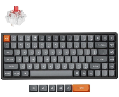 Клавіатура Keychron K2 Max 84Key, K Super Red, WL/BT/USB-A, QMK, EN/UKR, RGB, чорний (K2M-C1-UA)