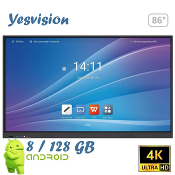 Інтерактивна панель Yesvision DT-I864LT-V100-U дисплей 86" / Android 14 / 8/128Gb