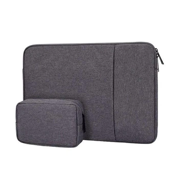 Чехол-сумка с боковым карманом для ноутбука макбука MacBook Air/Pro M1 M2 13.3"-14"с сумочкой для зарядки, мышки и телефона Тёмно-Серый