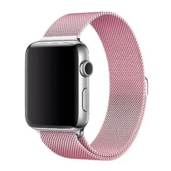 Металлический ремешок для Apple watch 38 40 41 42 (ser.10) / ремешки на Эпл вотч Миланская петля 38 40 41 42 Rose Pink