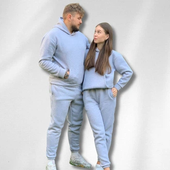 Парні спортивні костюми теплі з капюшоном Худі та Джогери XS/S, XL/XXL, меланж