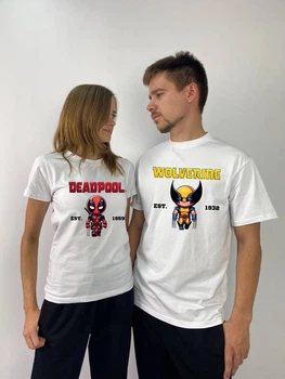 Футболки хлопці "Дедпул/Росомаха", L, XS, Білий (493)