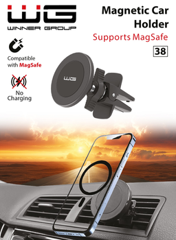 Автотримач для телефона Winner Group Magnetic Car Holder WG38 Black (8591194121456)