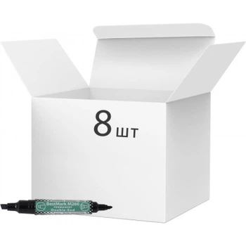 Маркер Stanger водостойкий, двусторонний, 1-4 мм и 1 мм, черный 8 шт (MARKER-PER-STM260B-8)