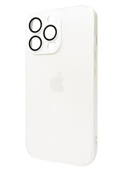 Чехол стеклянный противоударный матовый AG Silicone + Glass Case with MagSafe для iPhone 12 Pro Max Pearly White