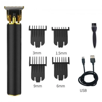 Професійна машинка тример для стрижки волосся для бороди VGR V-058 Pro Black + 4 Насадки