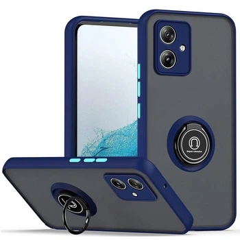 Чохол Fiji Colorframe для Motorola G54/G54 Power матовий бампер з кільцем підставкою Dark Blue