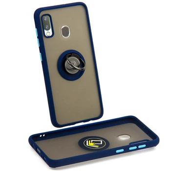 Чехол Fiji Colorframe для Samsung Galaxy A30 2019 (A305) матовый бампер с кольцом подставкой Dark Blue