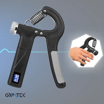 Эспандер регулируемый Gymtek 10-100 кг со счетчиком черный для тренировки кисти