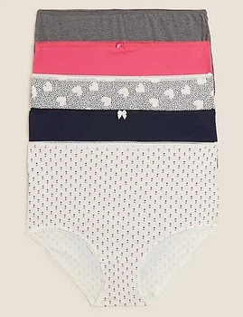 Набор трусиков Marks&Spencer высокая посадка Full briefs 10(38) 5 шт bright pink mix 0097