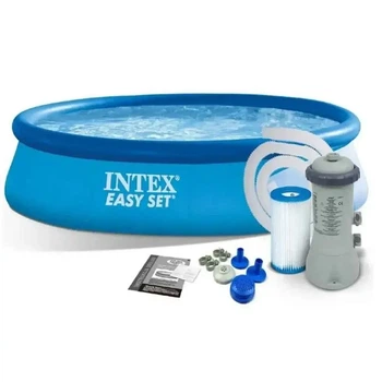 Надувной круглый бассейн Intex с фильтром и насосом 305x61см 3077 л голубой (28118)