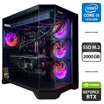 Сборка под заказ: компьютер GameMax Hype-A Black Tower / Intel Core i5-14600KF (14 (20) ядер по 2.6 - 5.3 GHz) / 32 GB DDR5 / 2000 GB SSD M.2 / nVidia GeForce RTX 3080, 10 GB GDDR6X, 320-bit / 850W б/у
