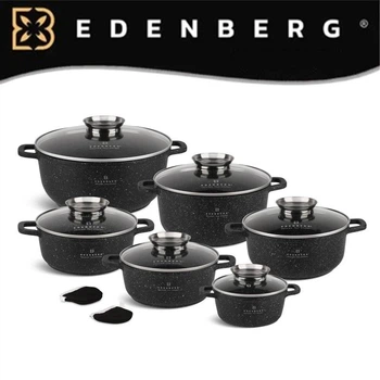 Набор посуды Edenberg EB-3990 с мраморным покрытием 12 предметов