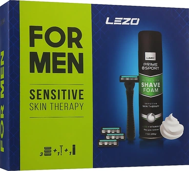 Набір - Lezo Box Prime Sport Sensitive (sh/foam/200ml + razor)