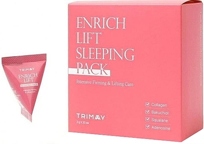 Ночная лифтинг-маска для лица со скваланом - Trimay Enrich-lift Sleeping Pack(20х3 мл) 20x3g (1361314-18844253)
