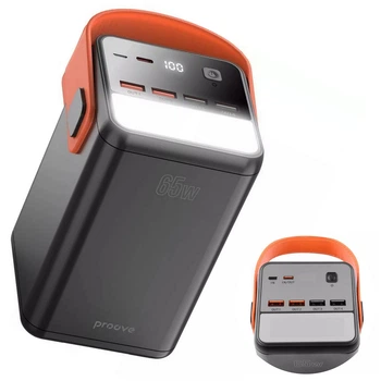 Зовнішній акумулятор Power Bank Proove Powerbox 65 W 60000 mAh 4*USB 1*Type-C Black
