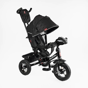 Триколісний велосипед з батьківською ручкою Best Trike (3390 - 39-211) надувні колеса, музична фара USB