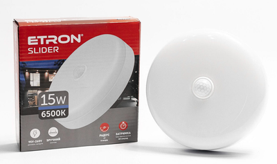 LED Светильник потолочный накладной с датчиком движения 15W ETRON Slider 1-EIP-991 95-265V 6500К IP44 круглый