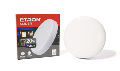 LED светильник потолочный накладной 20W ETRON Slider 1-EIP-933 95-265V 6500К IP44 круглый