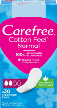Гігієнічні прокладки Carefree Cotton Aloe з екстрактом бавовни та алое 30 шт (3574661486154/3574661565040/3574661486147)