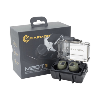 Беруши Активные для стрельбы с Блютуз Earmor M20T PRO Олива, NRR30 (12383)