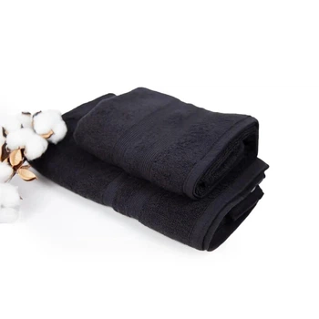 Полотенца хлопковые ПЕТ 50х90/70х140 см 2 шт (500 г/м2) Black