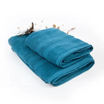 Полотенца хлопковые ПЕТ 50х90/70х140 см 2 шт (500 г/м2) Cornflower