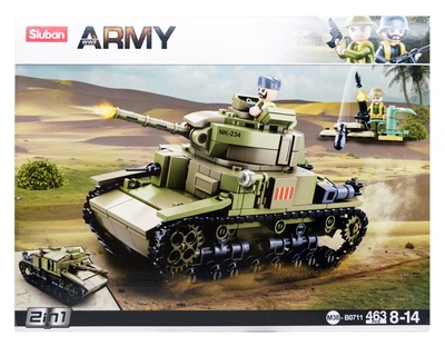 Конструктор блочный Sluban Танк M14/41 463 детали 2 фигурки M38-B0711
