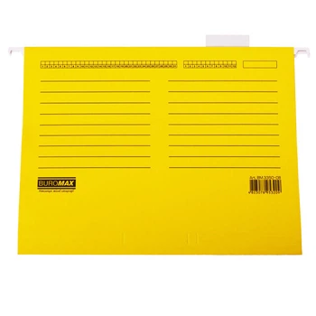 Подвесная папка A4 BuroMax V-образная 230 г/м2 картон желтая (BM.3350-08)